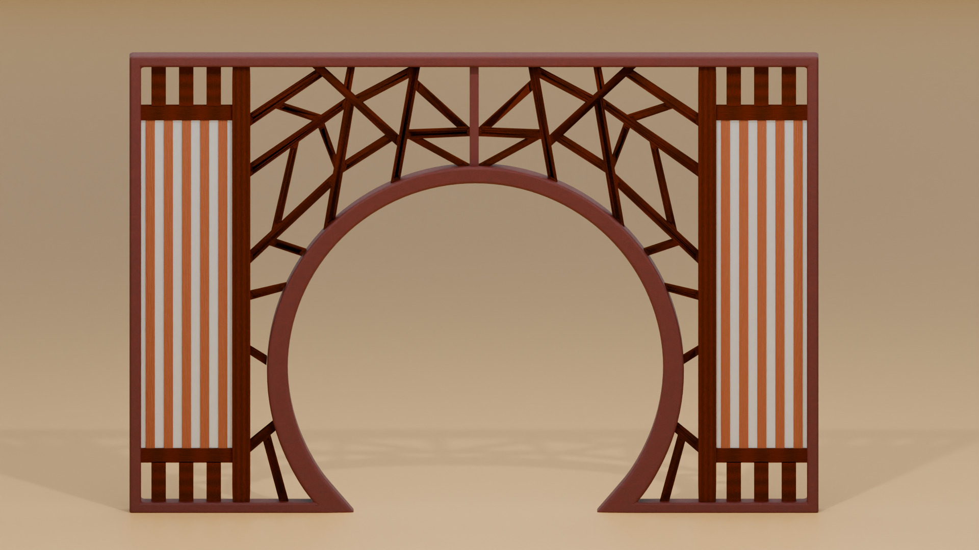 Chinese Classic Moon Gate Style 1 3D model_2