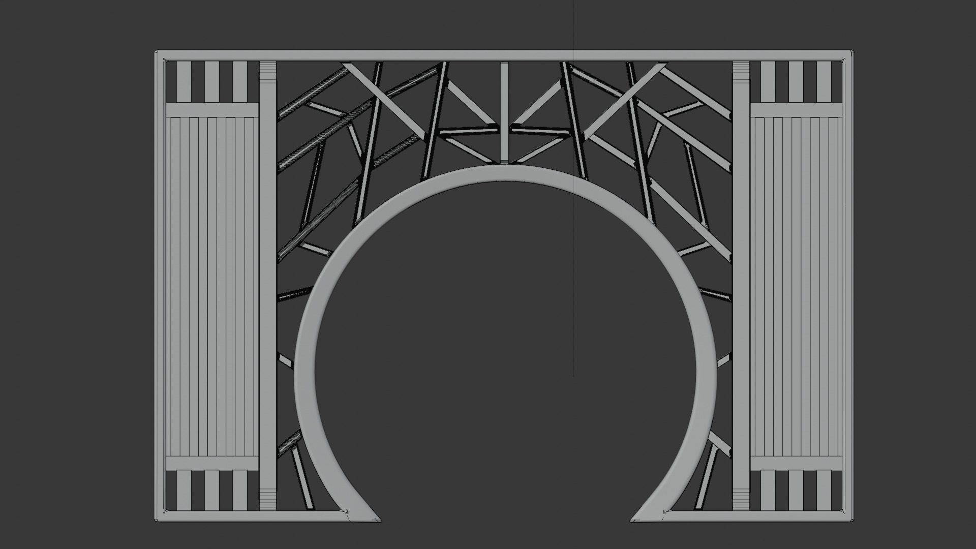 Chinese Classic Moon Gate Style 1 3D model_4