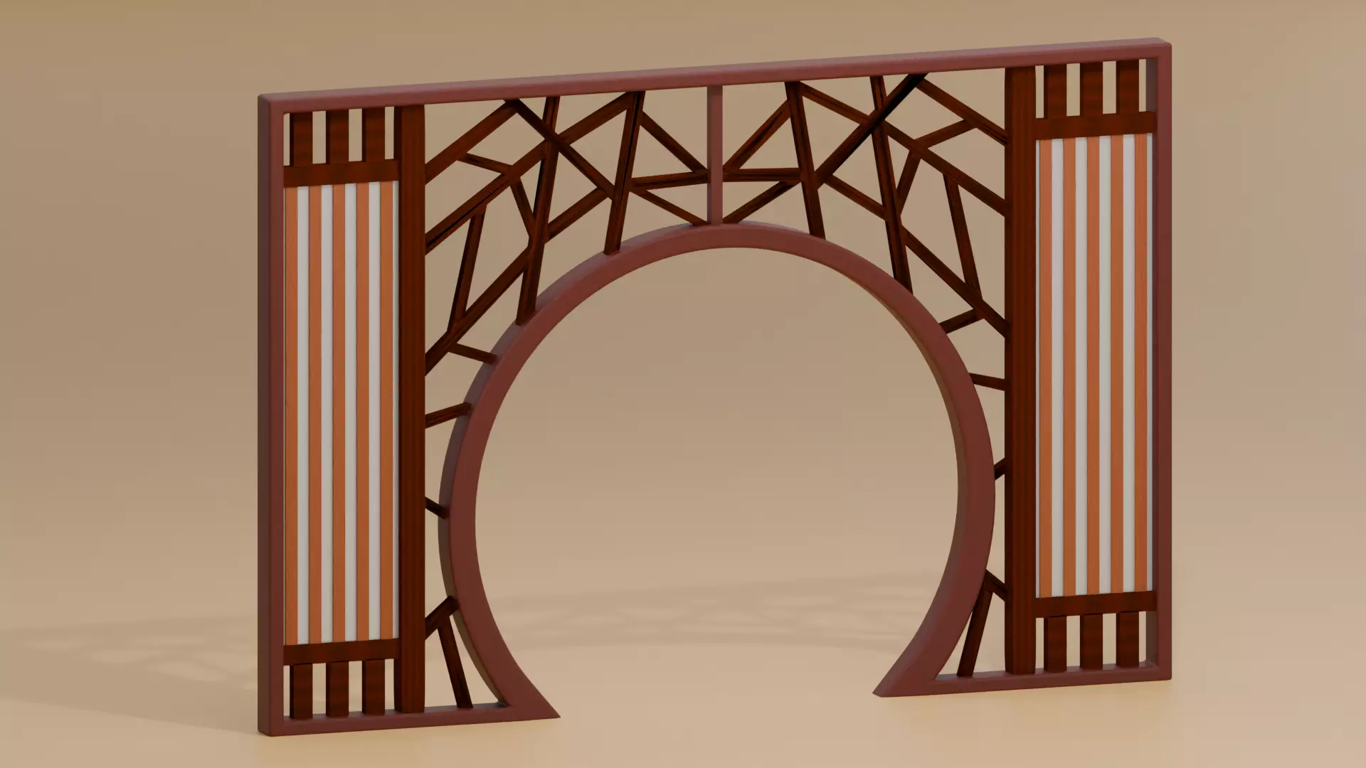 Chinese Classic Moon Gate Style 1 3D model_0