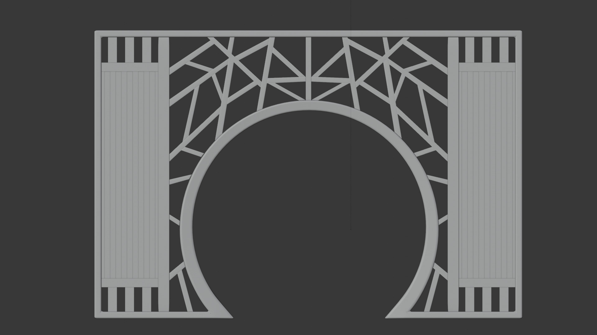 Chinese Classic Moon Gate Style 1 3D model_3