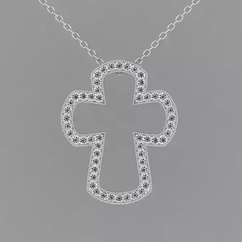 Cross Pendant Round diamond