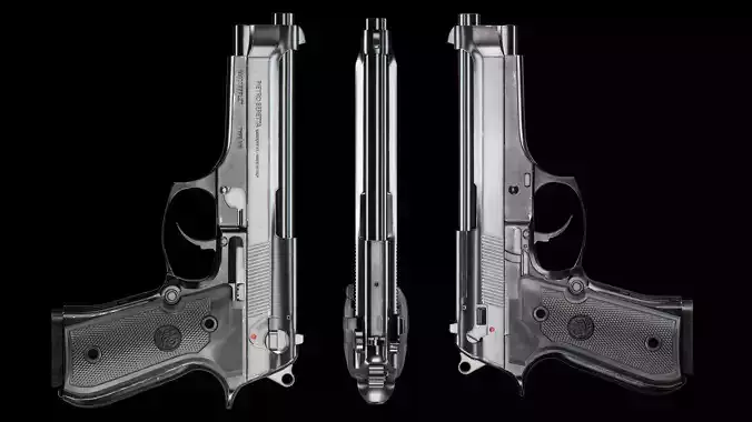 Beretta 92FS Low-poly 3D model