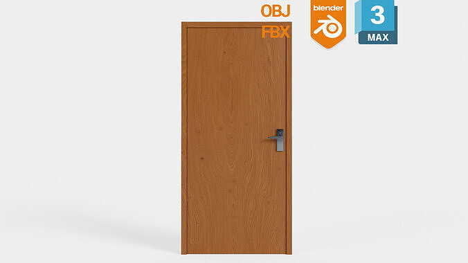Modern Wood Door Free 3D model