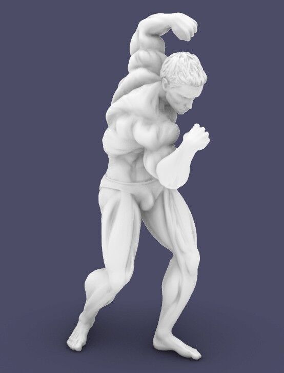 The statue of a Bodebuilder 3D print model_4