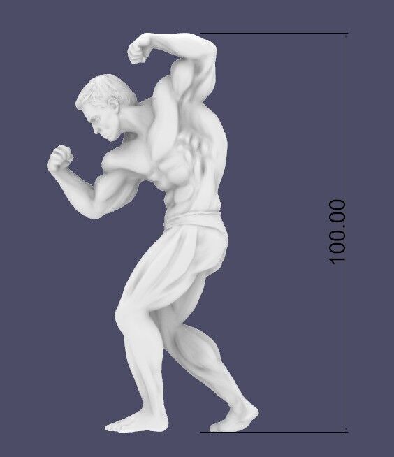 The statue of a Bodebuilder 3D print model_7