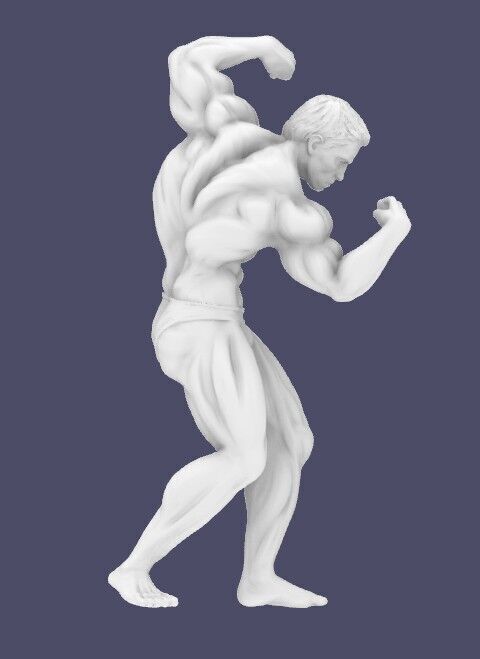 The statue of a Bodebuilder 3D print model_3