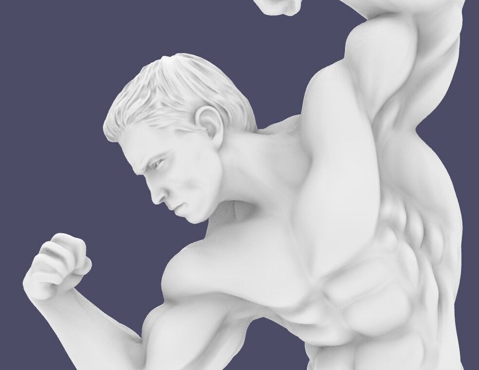The statue of a Bodebuilder 3D print model_5
