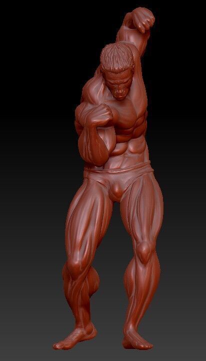 The statue of a Bodebuilder 3D print model_1