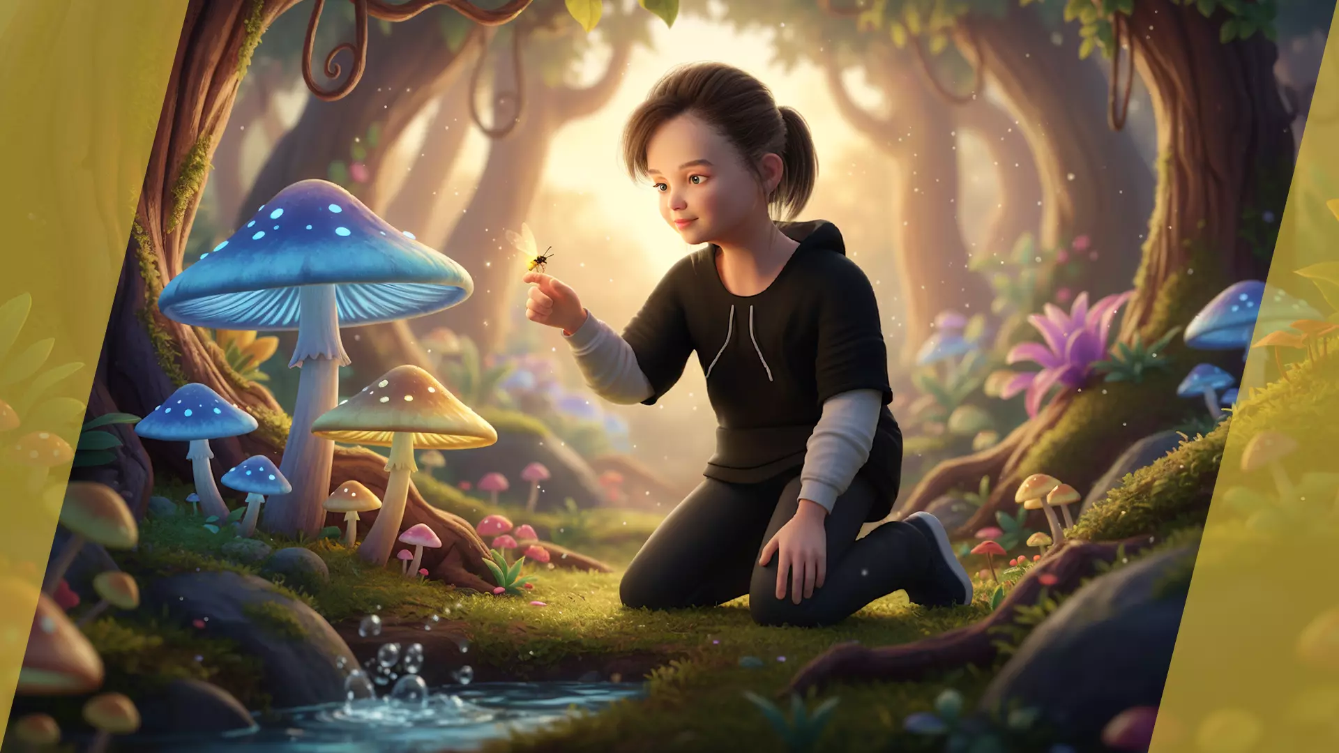 Adorable Stylized Girl Character Game Ready Charming Low-poly 3D model_3