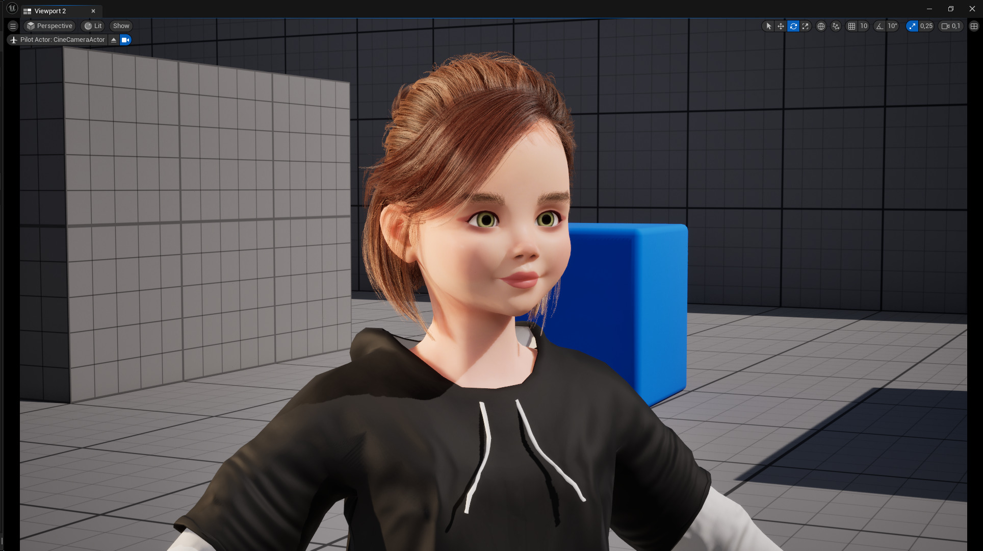 Adorable Stylized Girl Character Game Ready Charming Low-poly 3D model_23