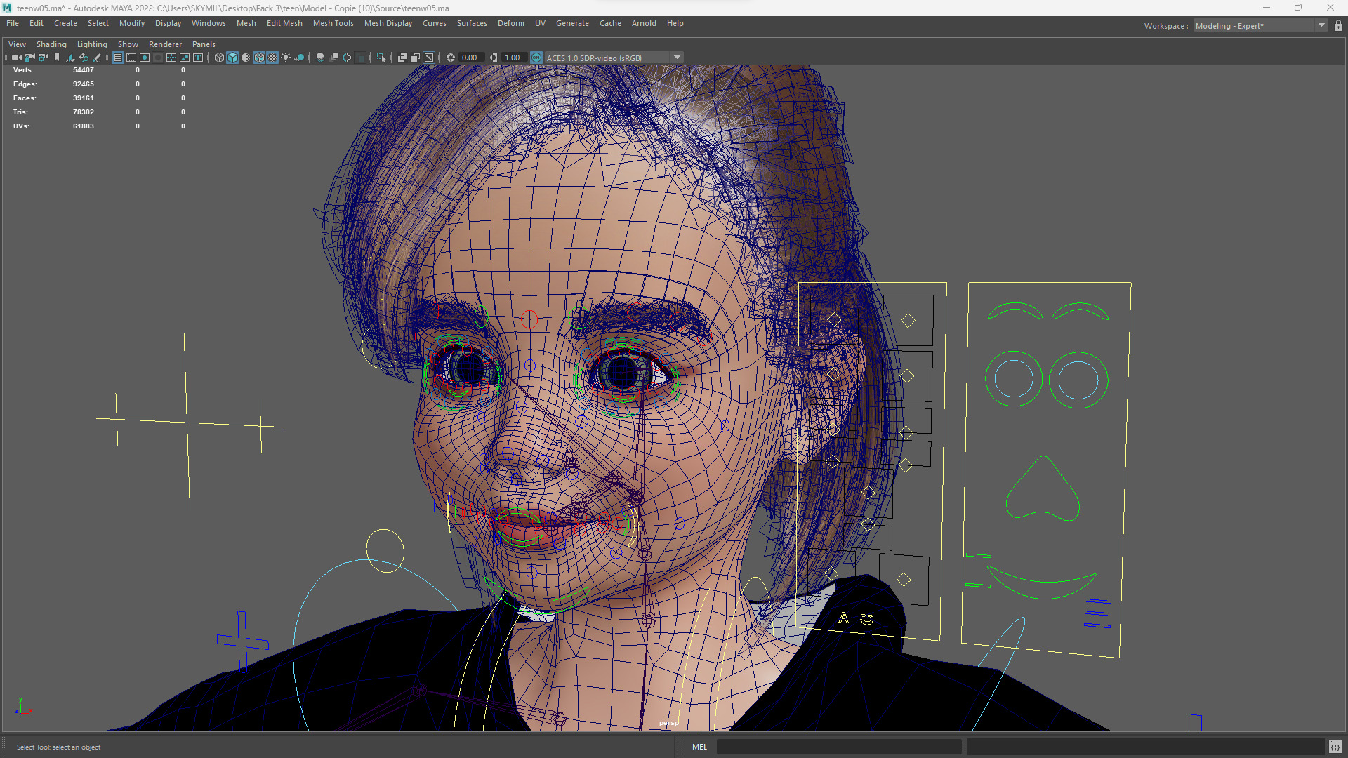 Adorable Stylized Girl Character Game Ready Charming Low-poly 3D model_20