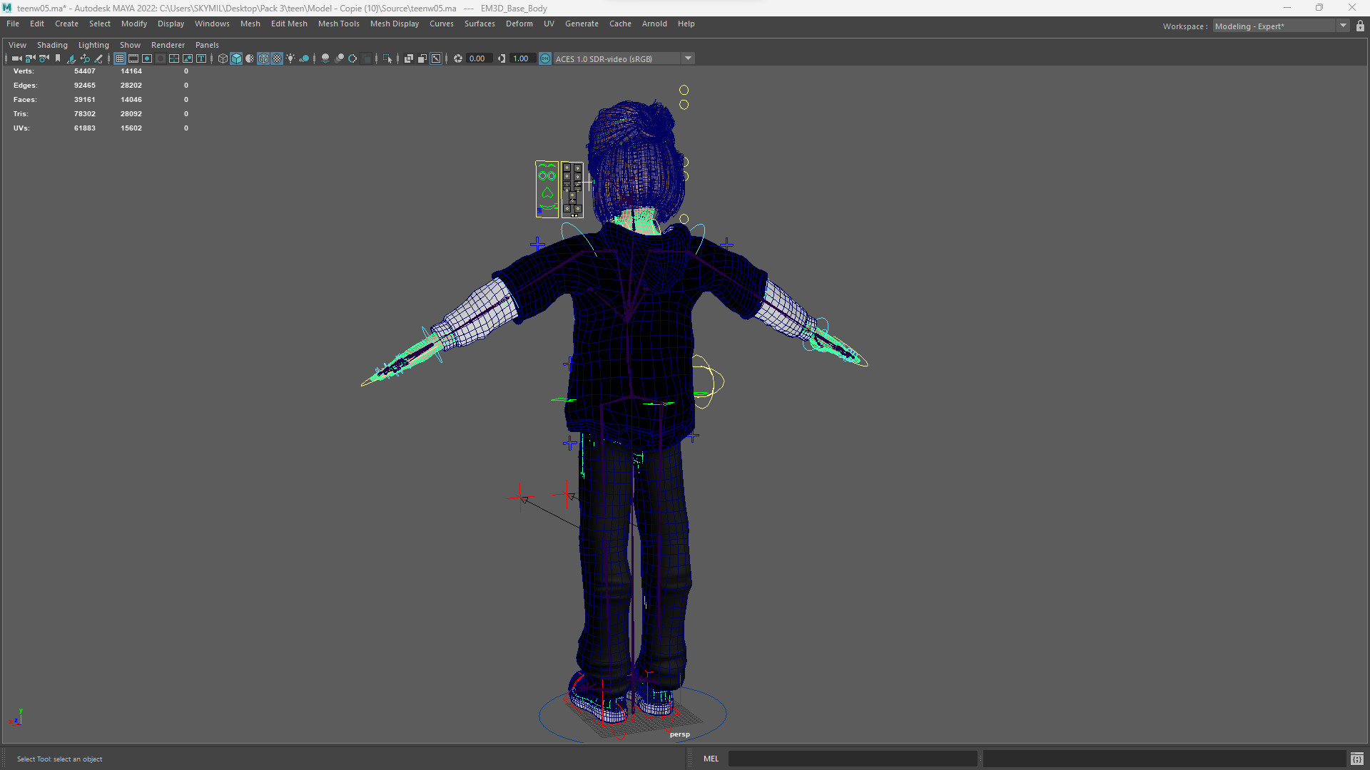Adorable Stylized Girl Character Game Ready Charming Low-poly 3D model_21