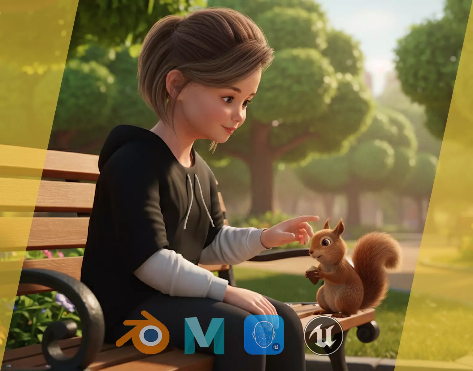 Adorable Stylized Girl Character Game Ready Charming Low-poly 3D model_0