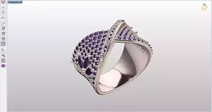 paved twisted ring with round diamond and marquise 