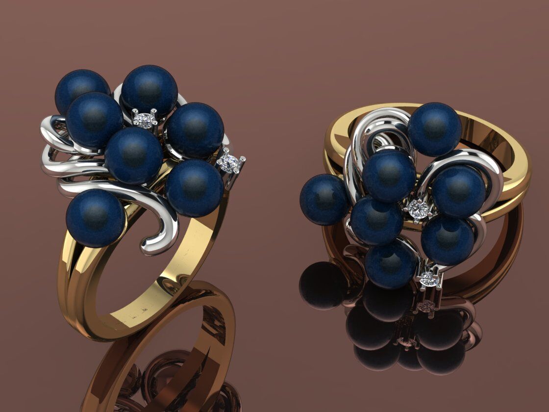 Pearl Ring Gold 3D print model
