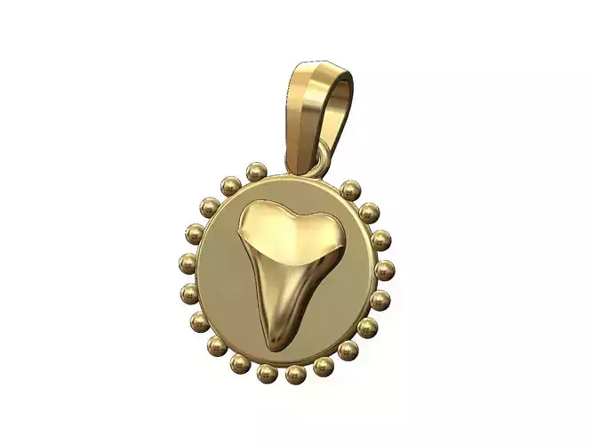 Beaded shark tooth pendant charm