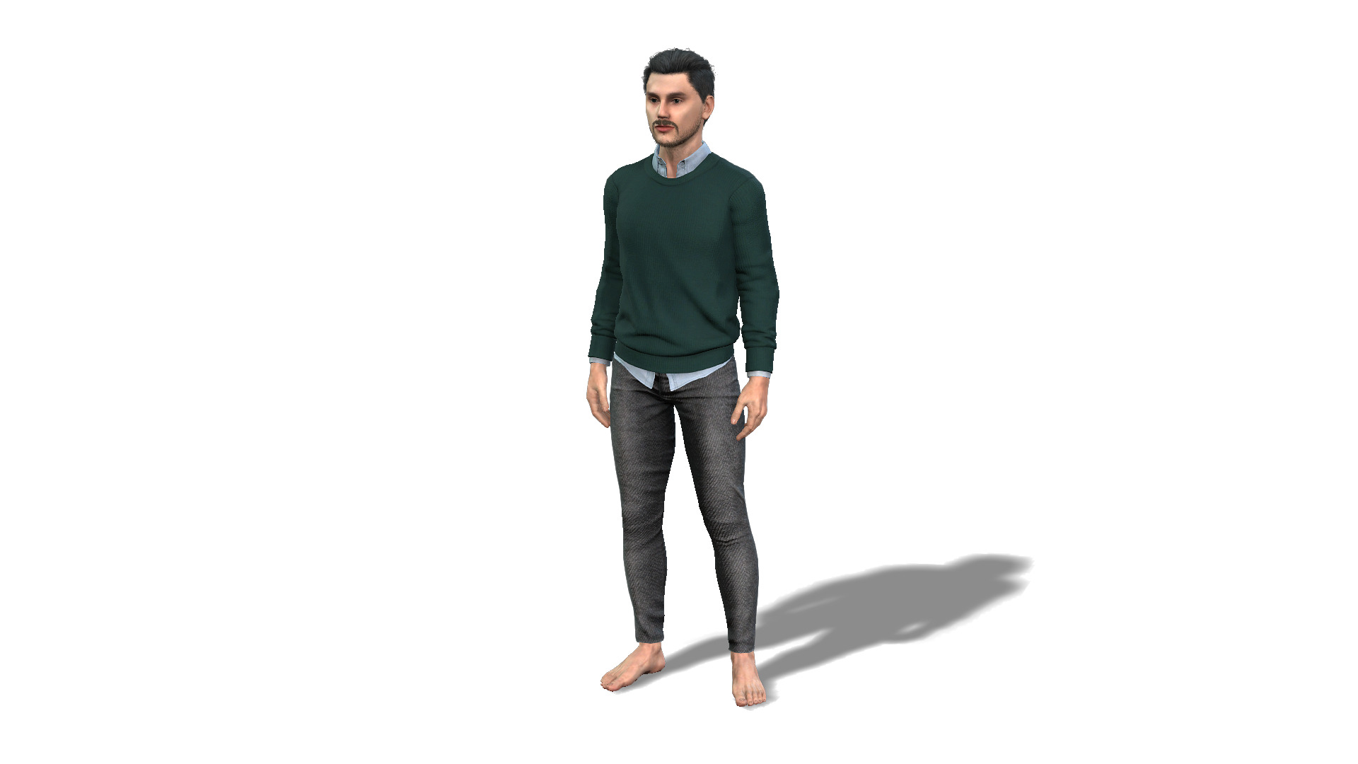 Realistic Man Character Game and Animation Ready 3D model_10