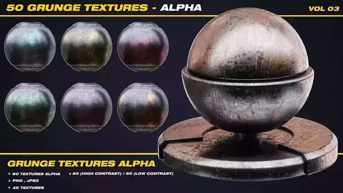 50 Grunge Textures  Alpha Vol 03