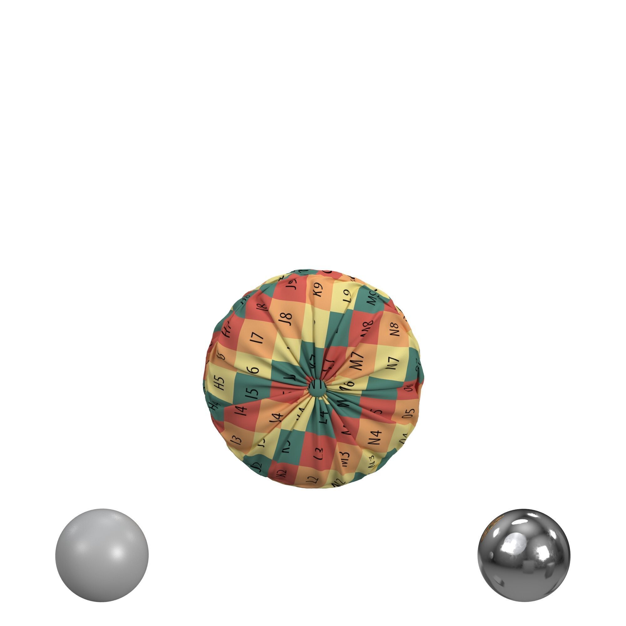 Velvet Pleated Round Pillow 3D model_2