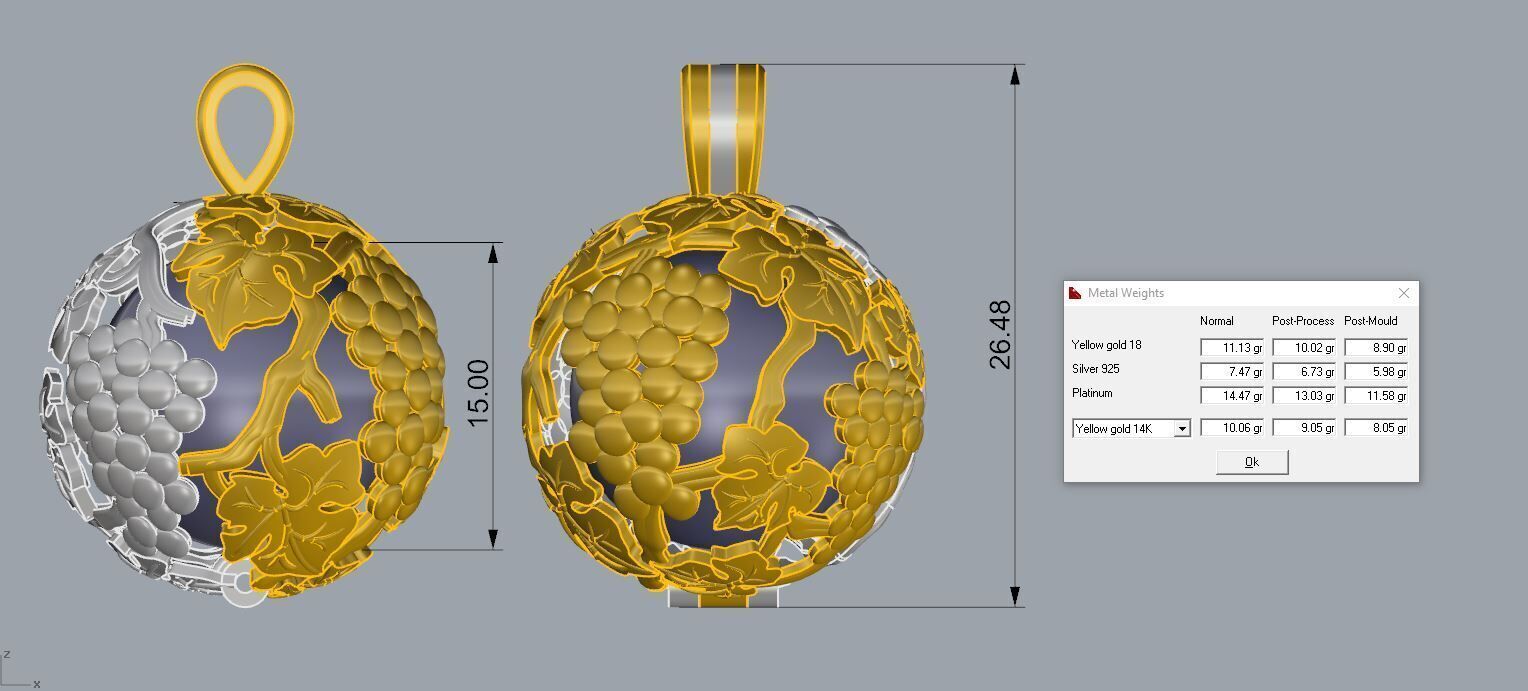 Pendant Sphere Pearl 3D print model_4