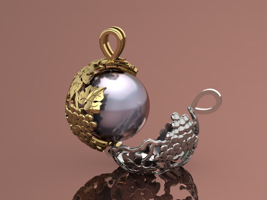 Pendant Sphere Pearl 3D print model_3