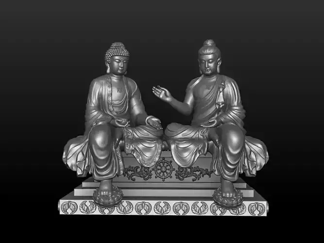 two Buddha 3D Models