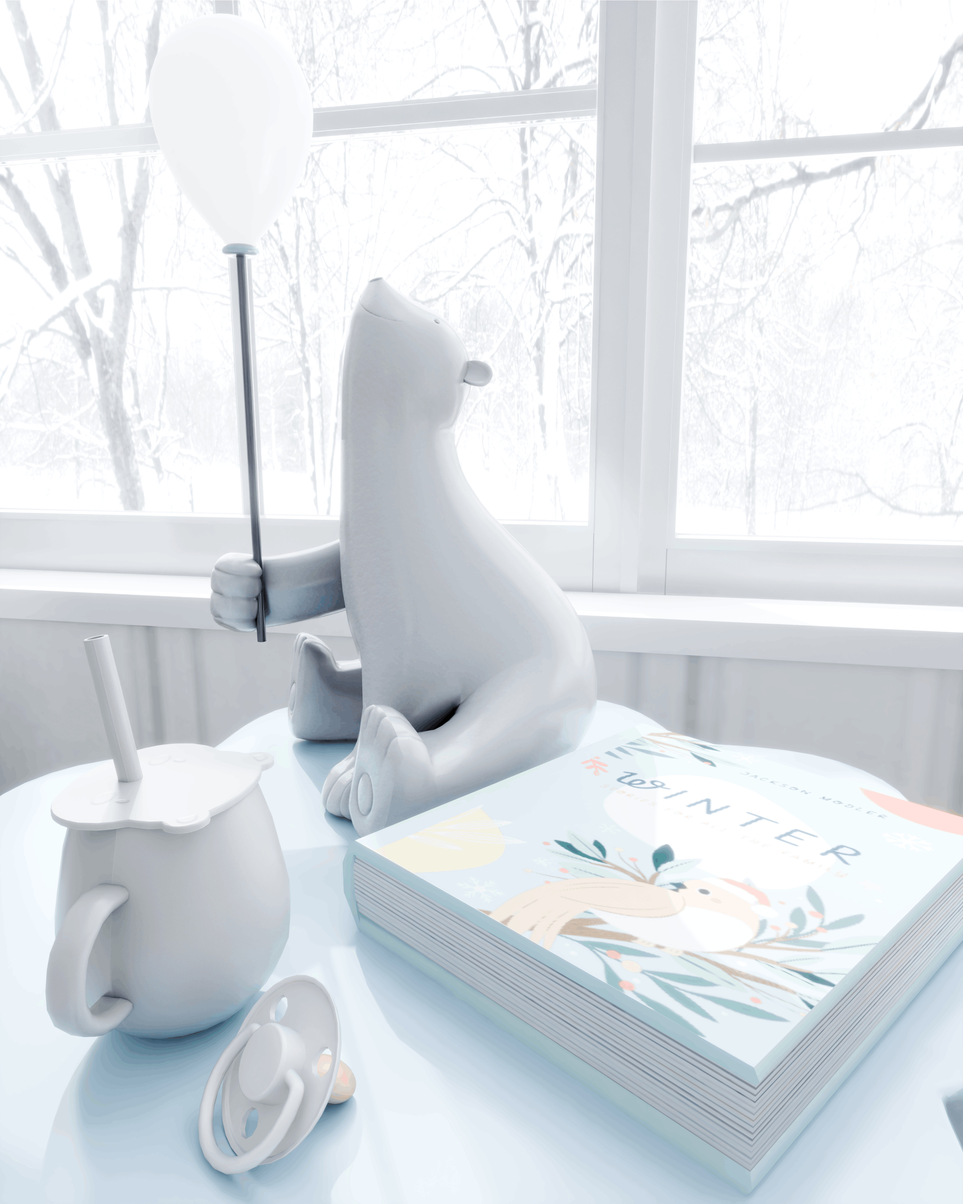 Winter Baby Room Blender Scene 3D model_6