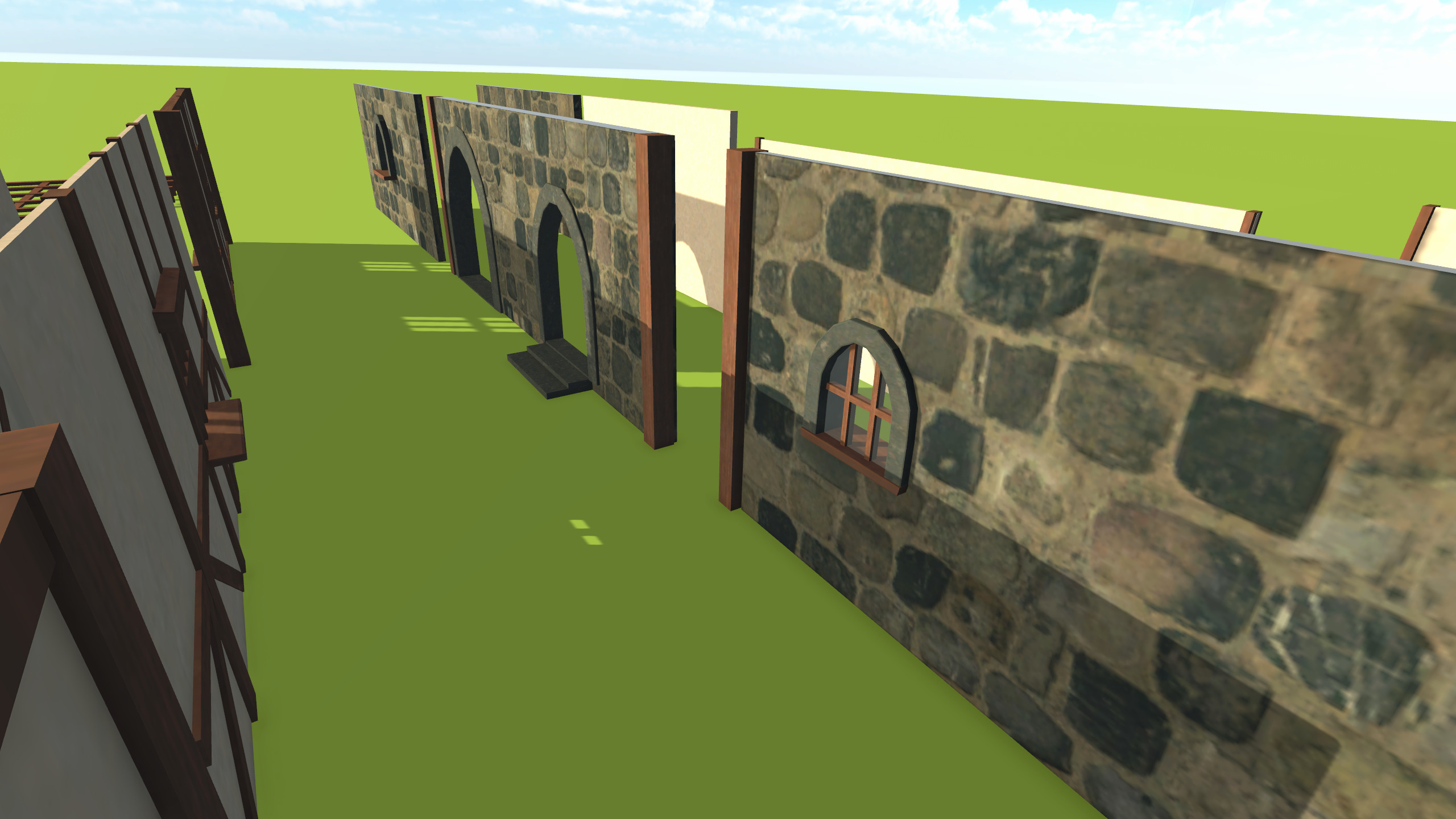 Medieval House with Furniture Collection Low-poly 3D model_15