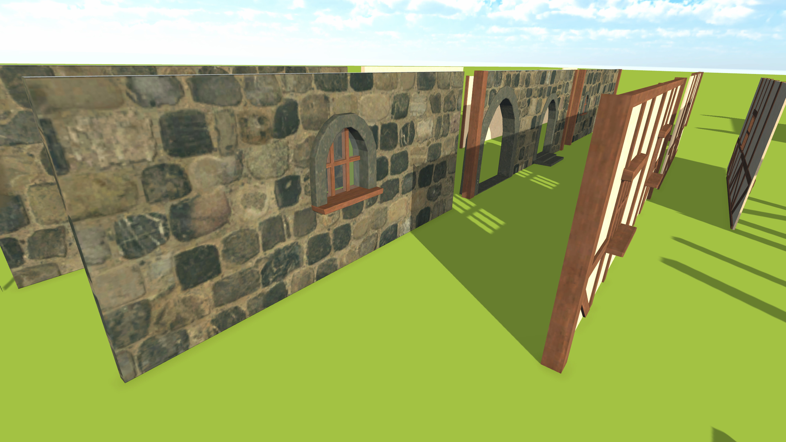 Medieval House with Furniture Collection Low-poly 3D model_19