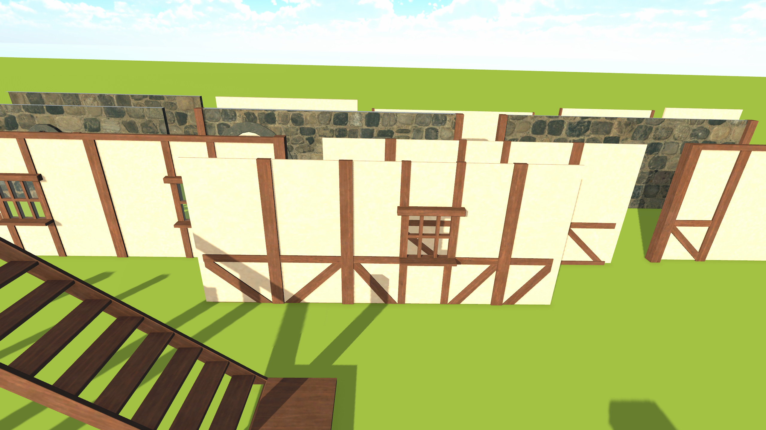 Medieval House with Furniture Collection Low-poly 3D model_16