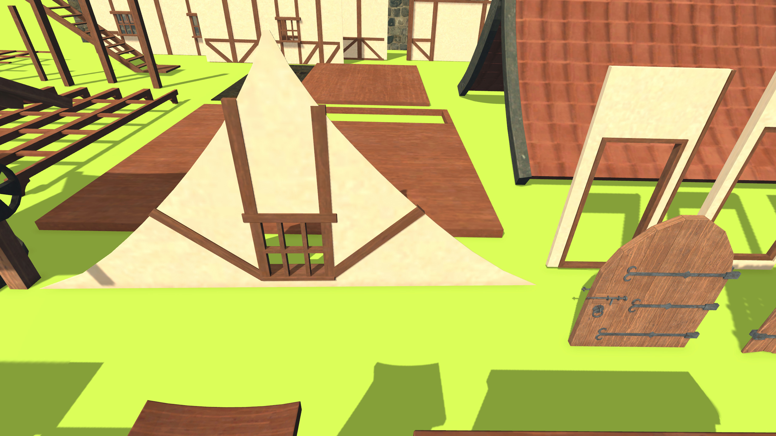 Medieval House with Furniture Collection Low-poly 3D model_24