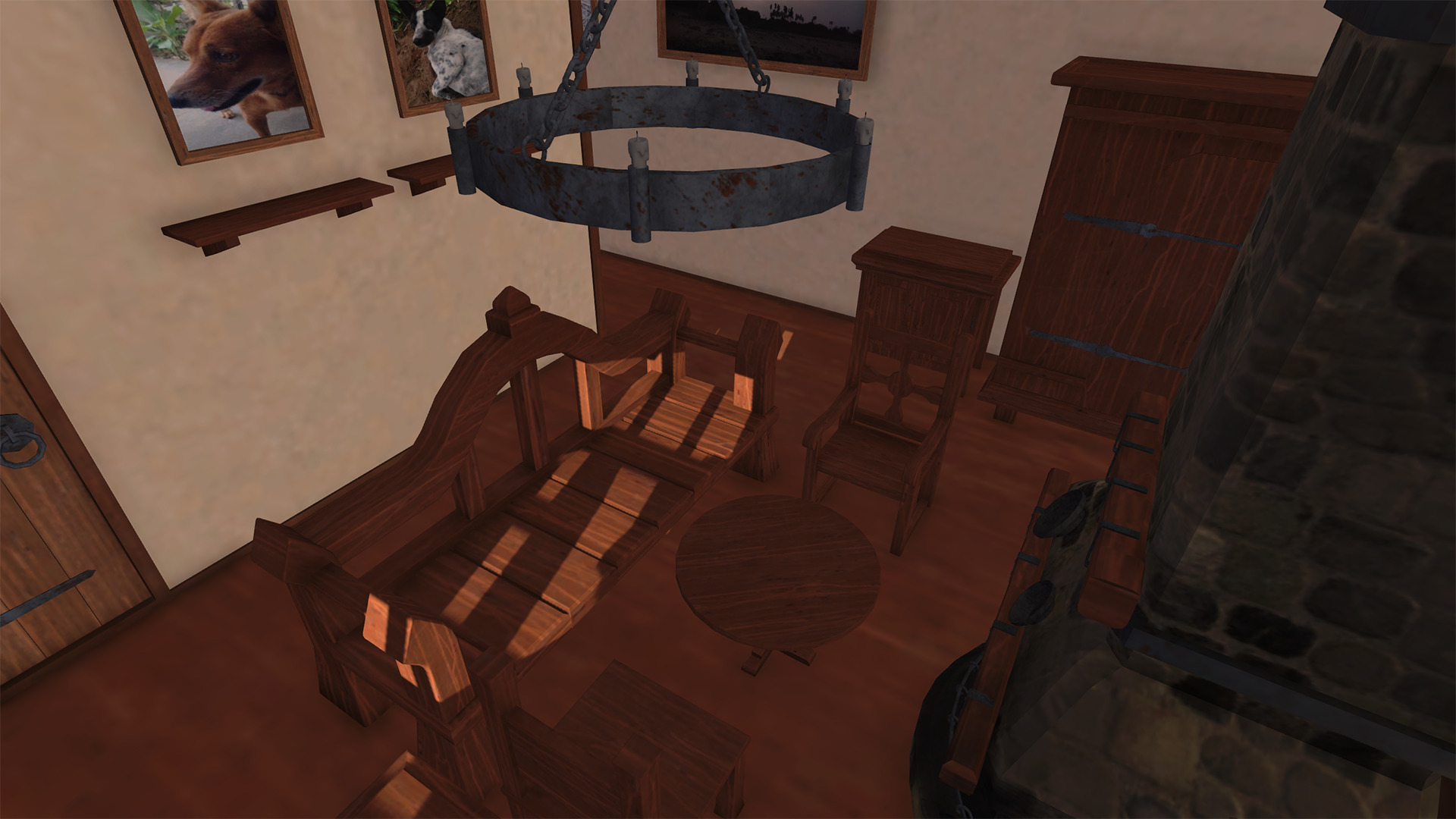 Medieval House with Furniture Collection Low-poly 3D model_8