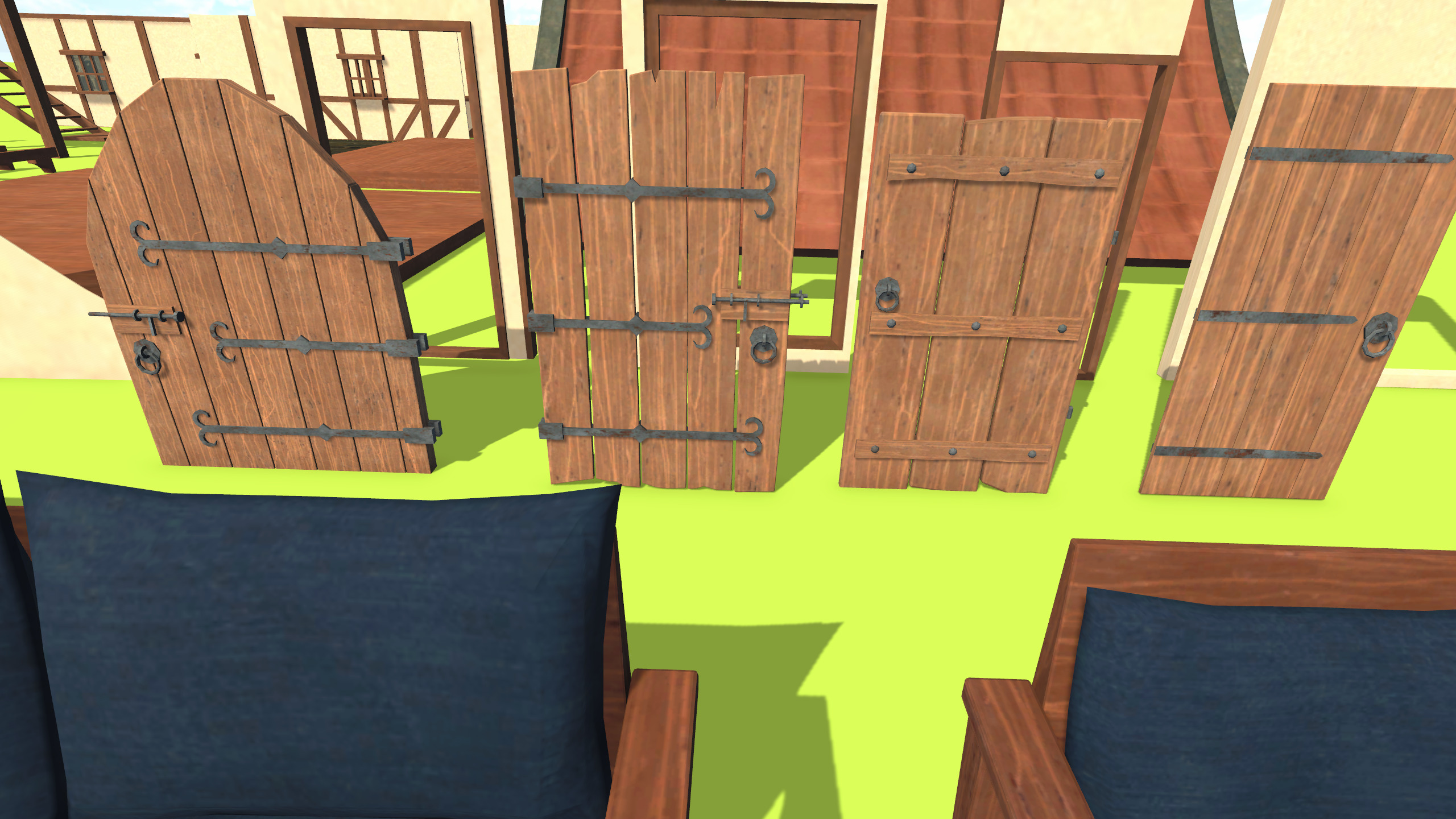 Medieval House with Furniture Collection Low-poly 3D model_29