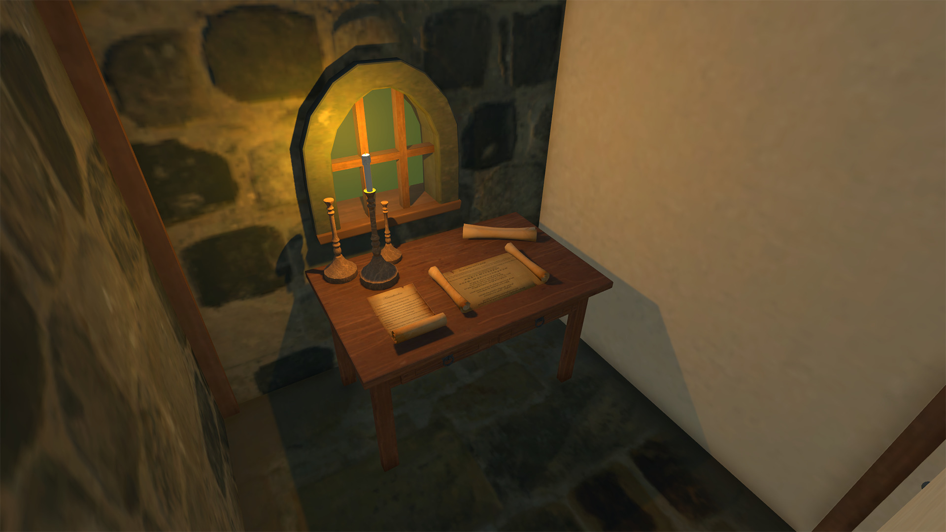 Medieval House with Furniture Collection Low-poly 3D model_10