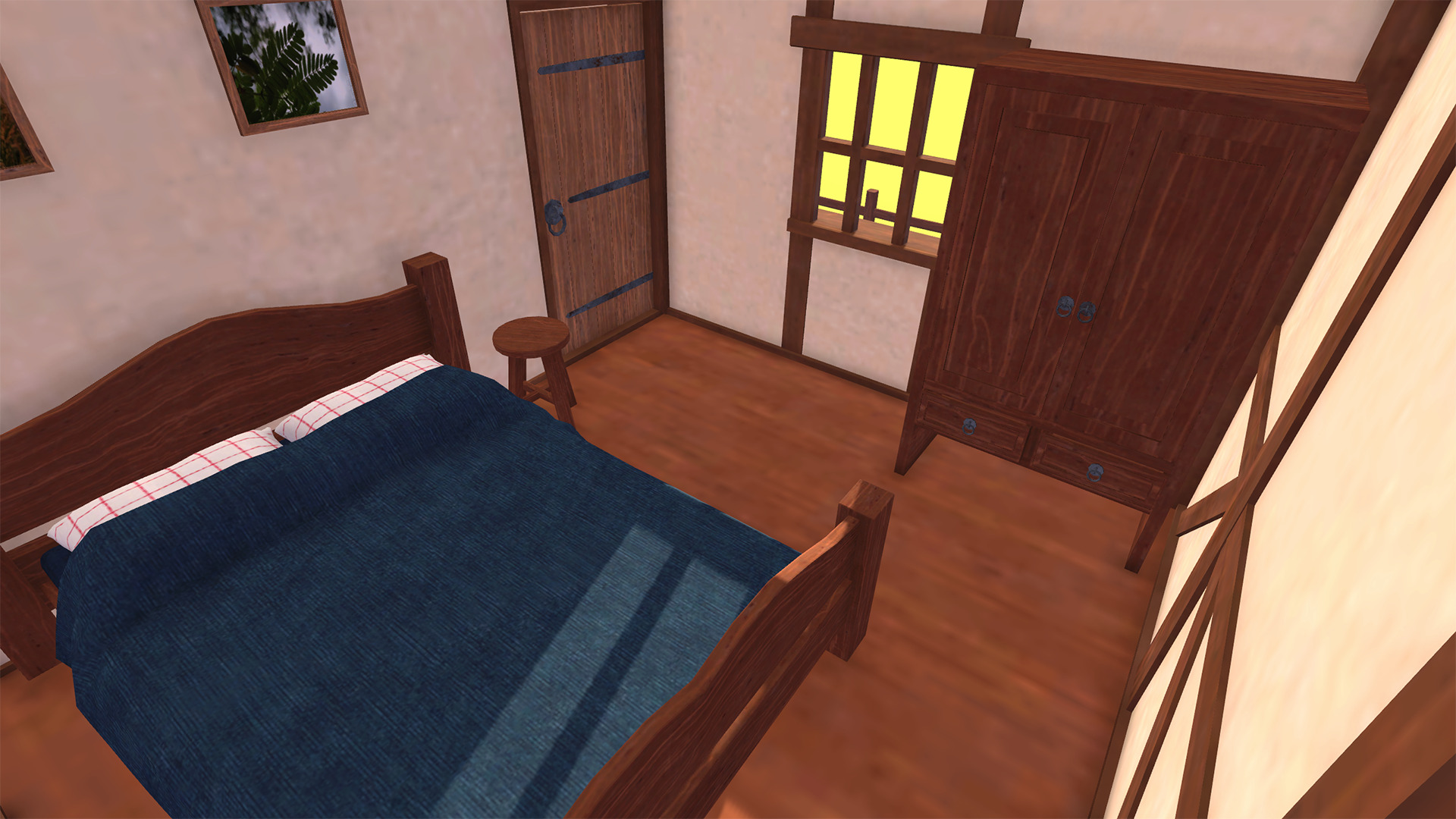 Medieval House with Furniture Collection Low-poly 3D model_5