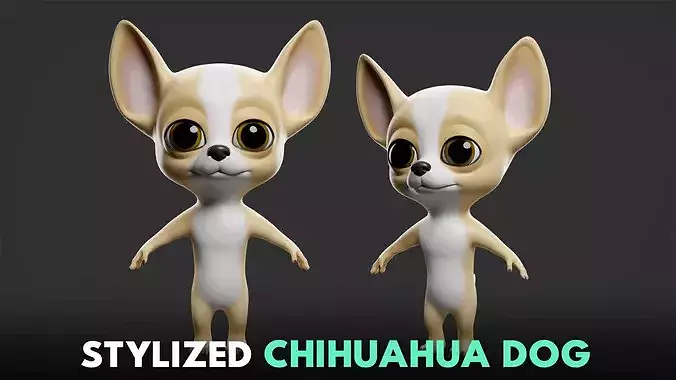 Chihuahua Dog - Stylized  Cartoon