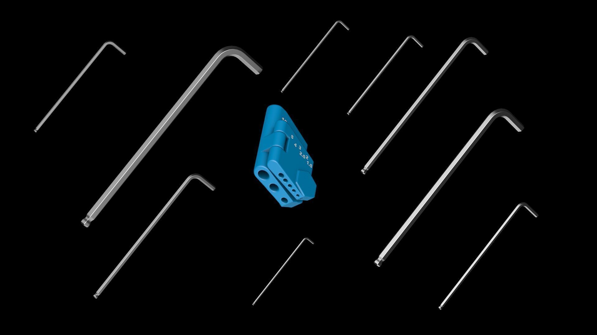 Allen keys hex 3D model_4