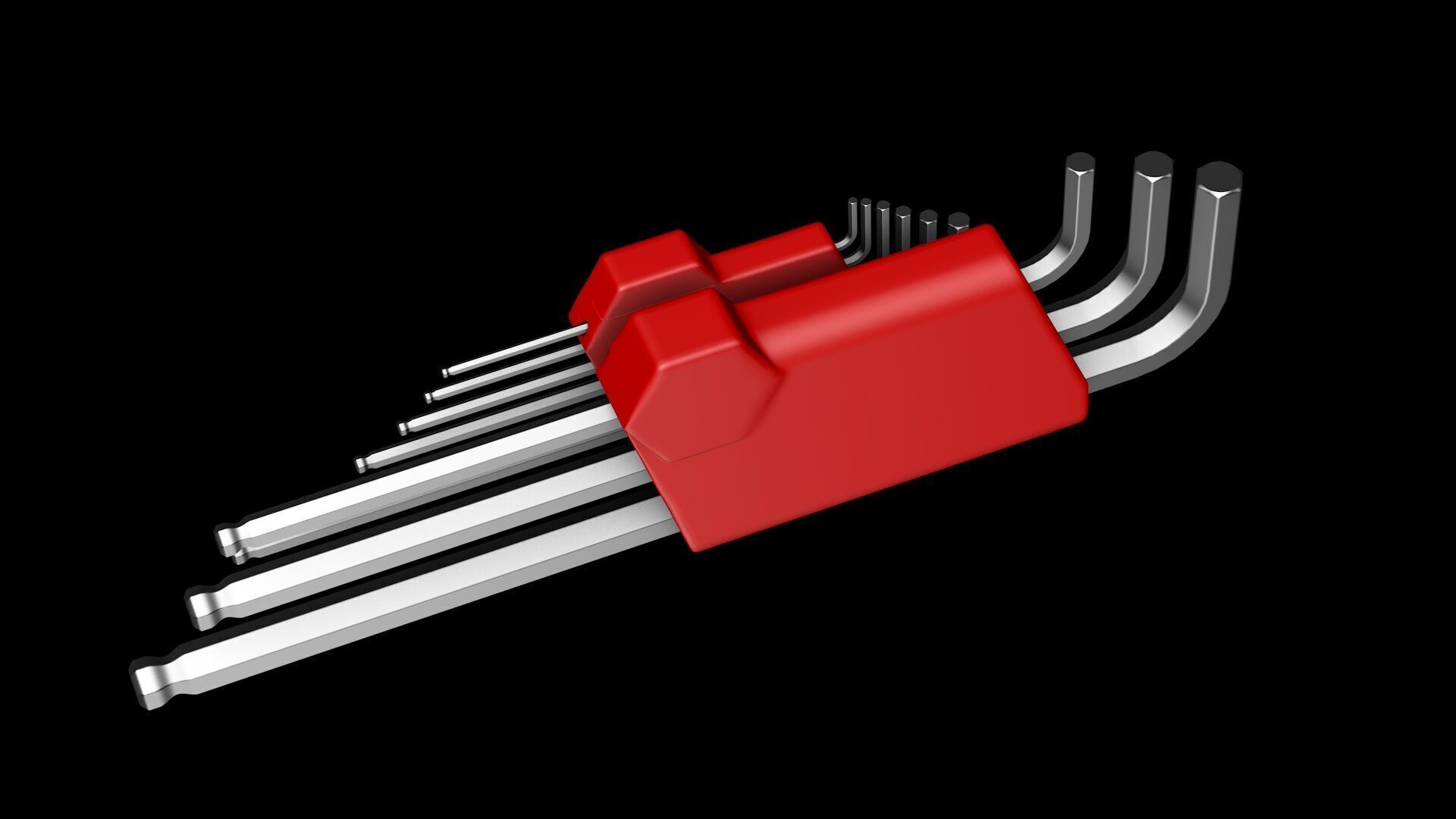 Allen keys hex 3D model_2