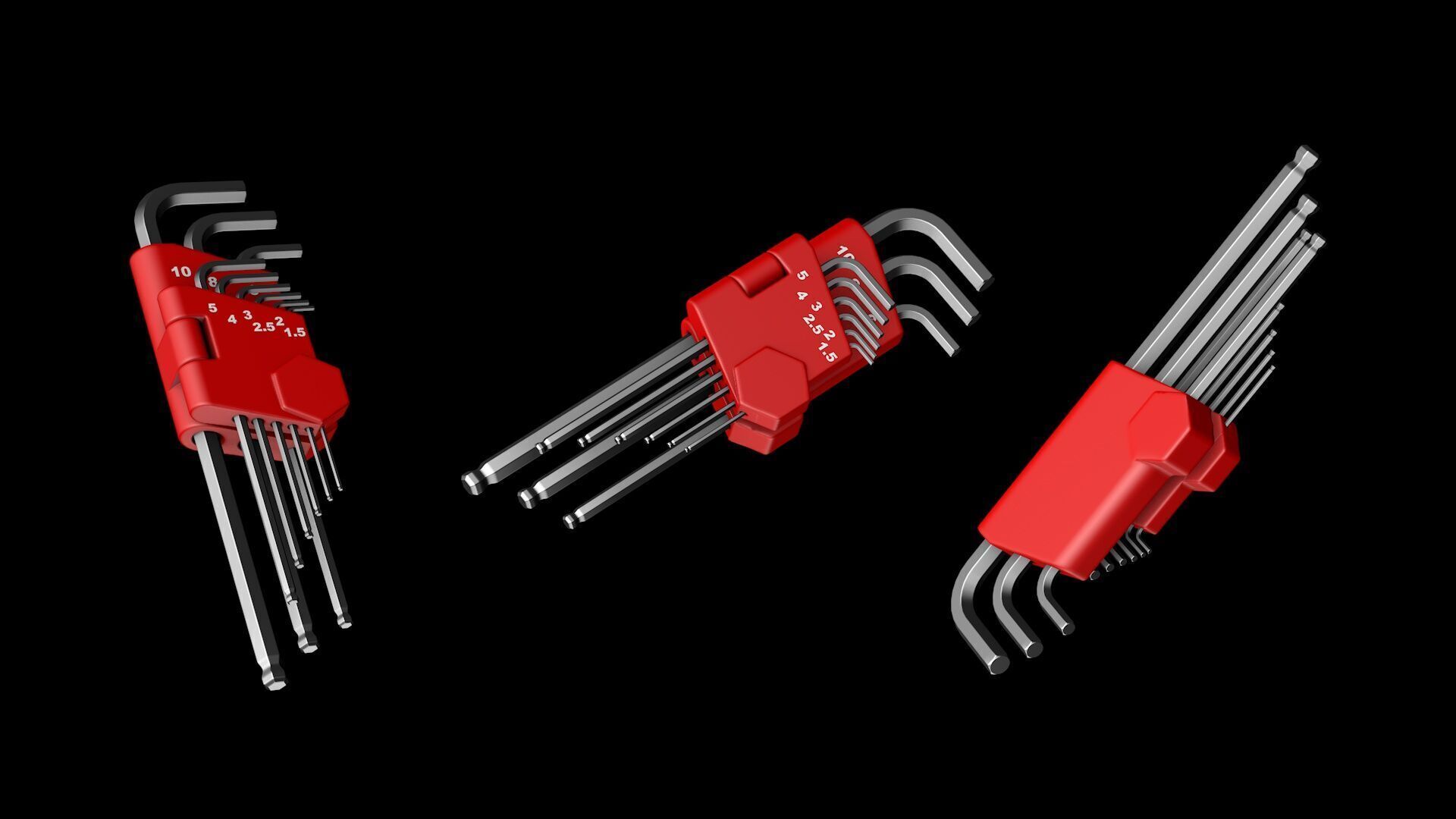 Allen keys hex 3D model_3