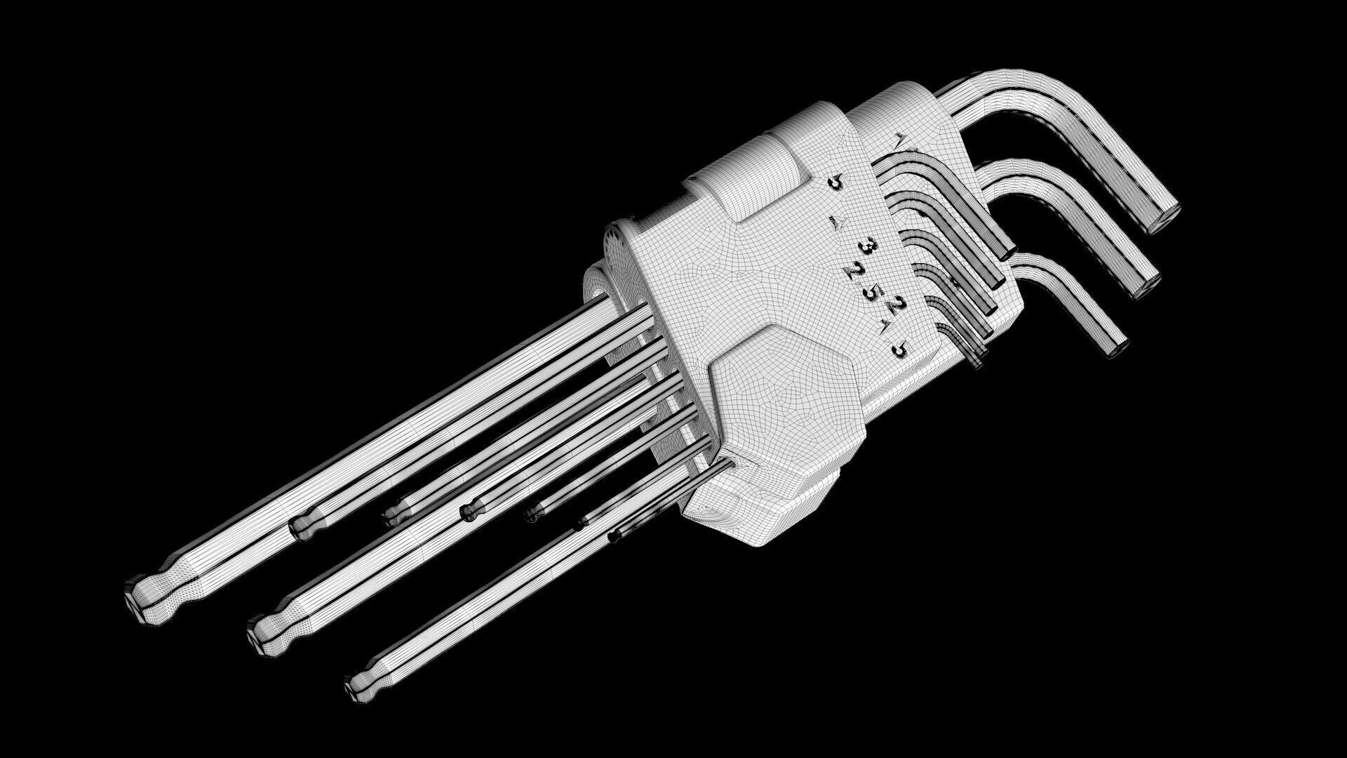 Allen keys hex 3D model_6