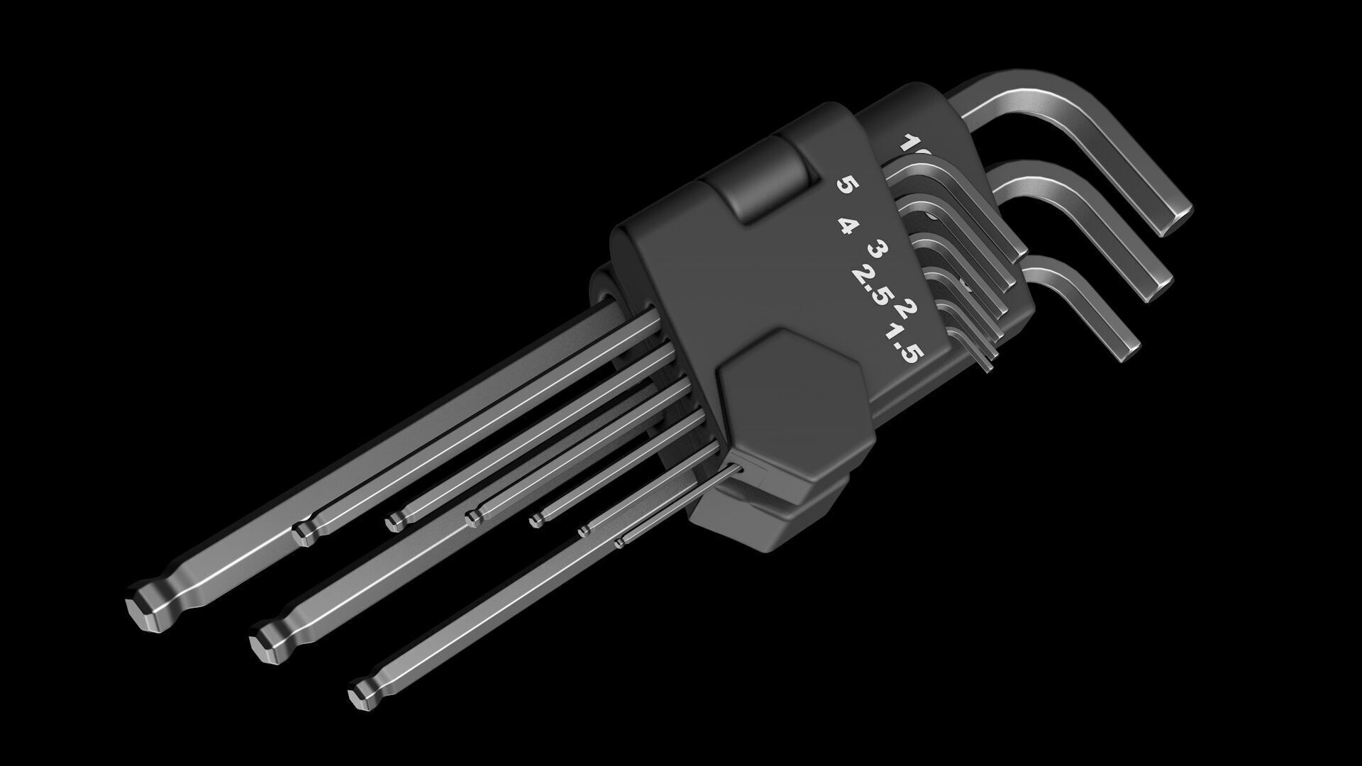 Allen keys hex 3D model_5
