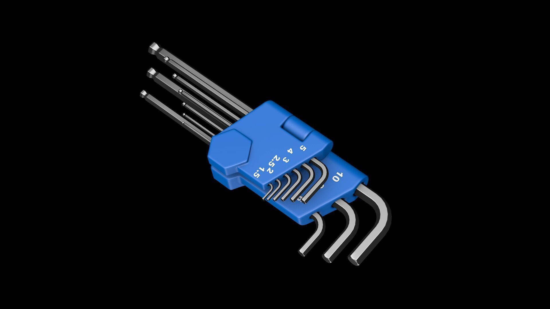 Allen keys hex 3D model_1