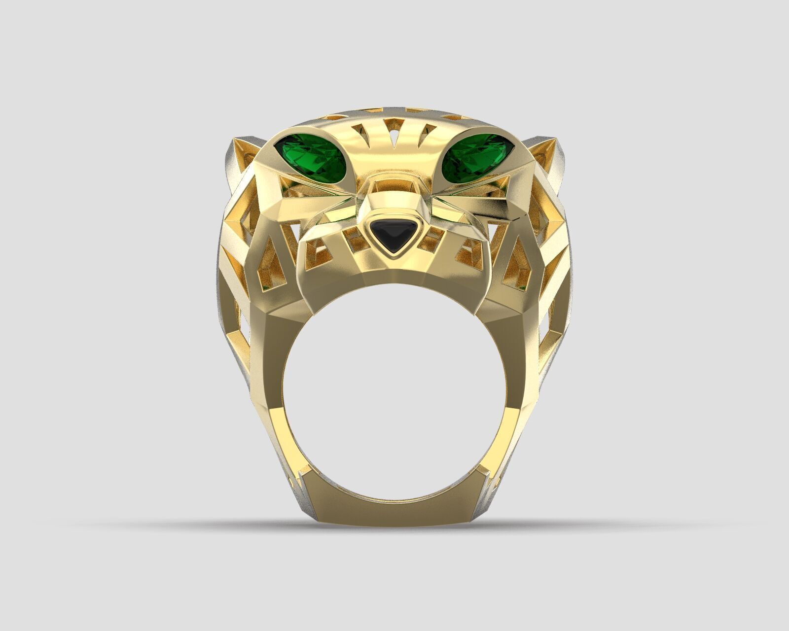 Ring head tiger 3D print model_4