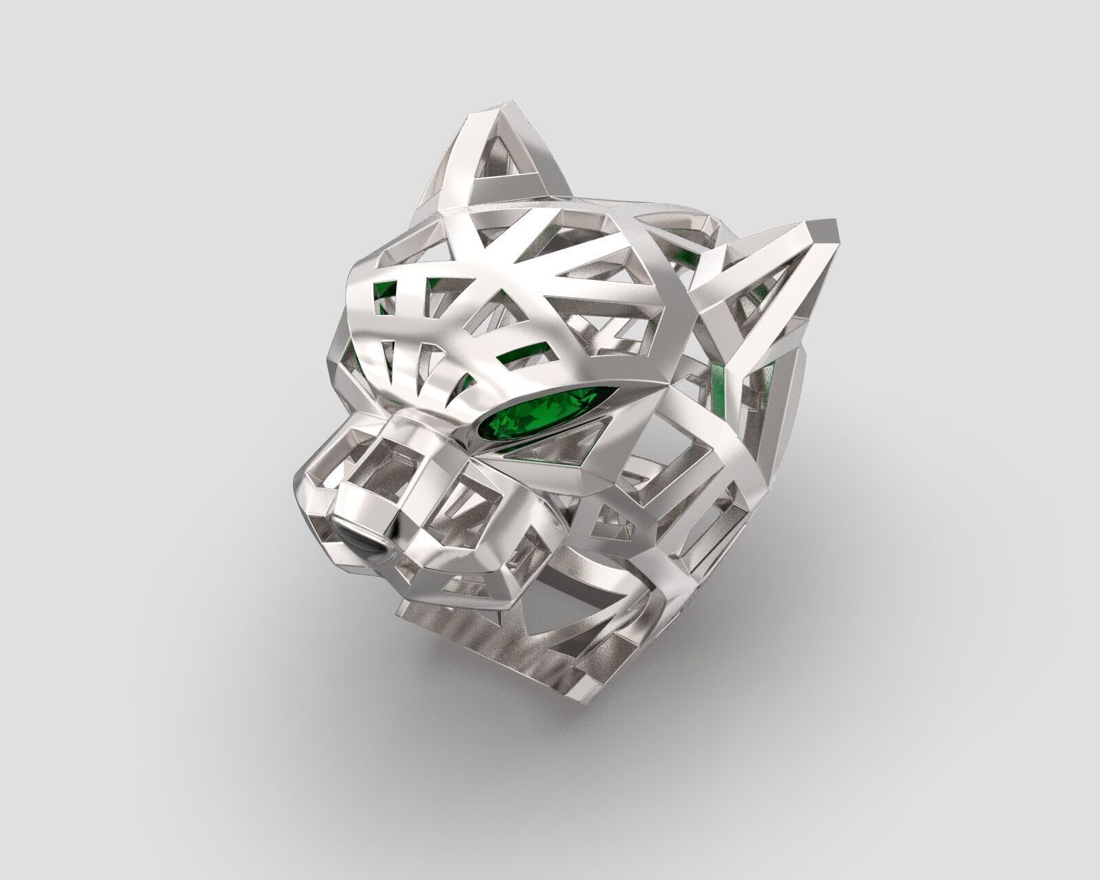 Ring head tiger 3D print model_11