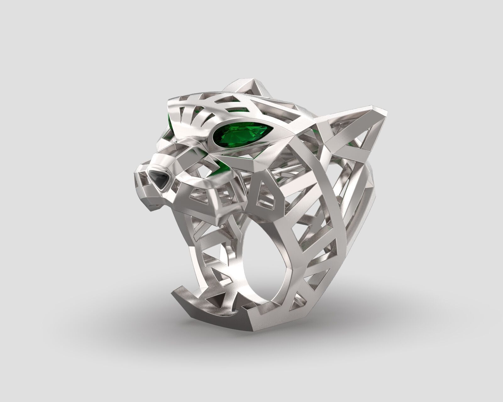 Ring head tiger 3D print model_1