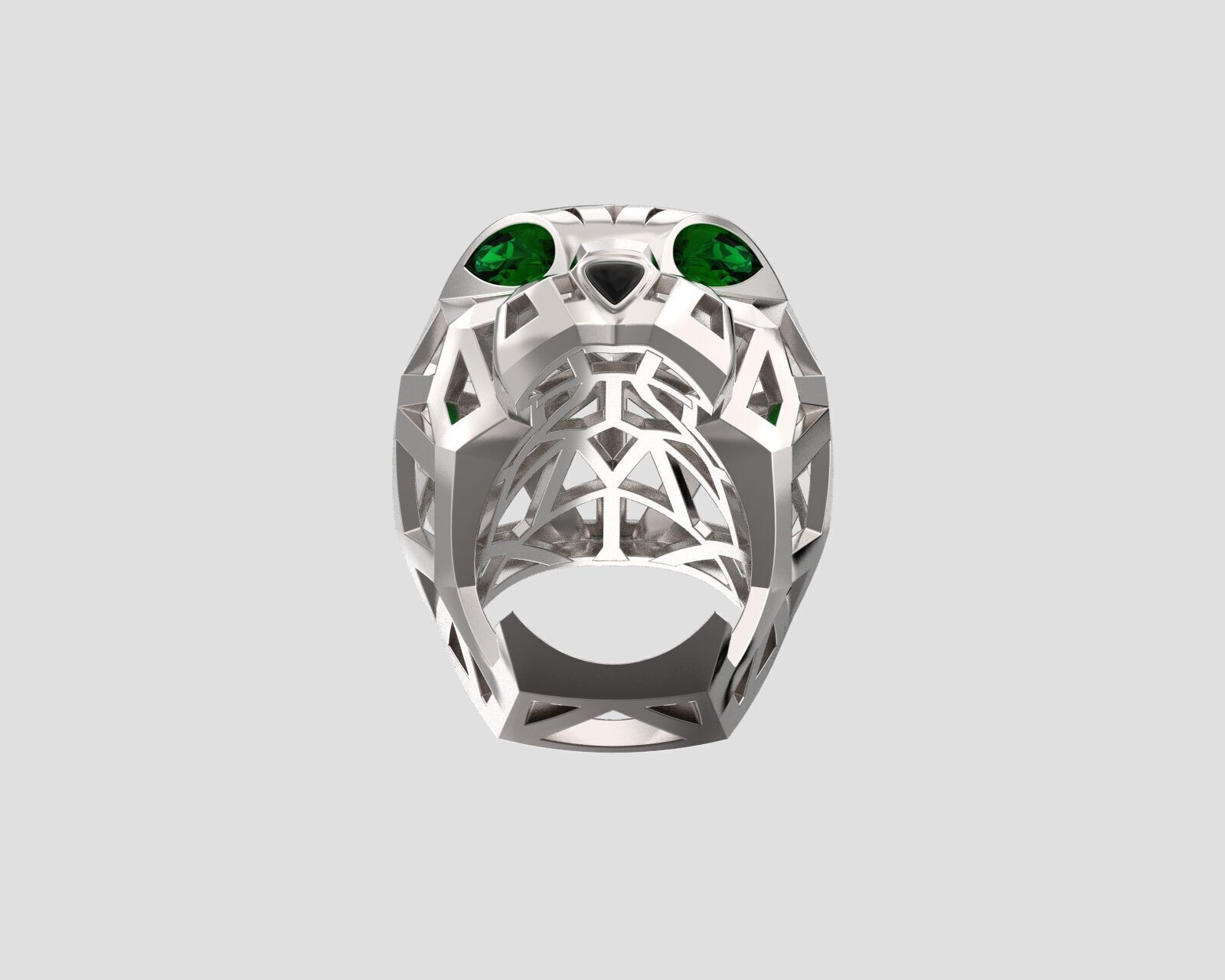 Ring head tiger 3D print model_3