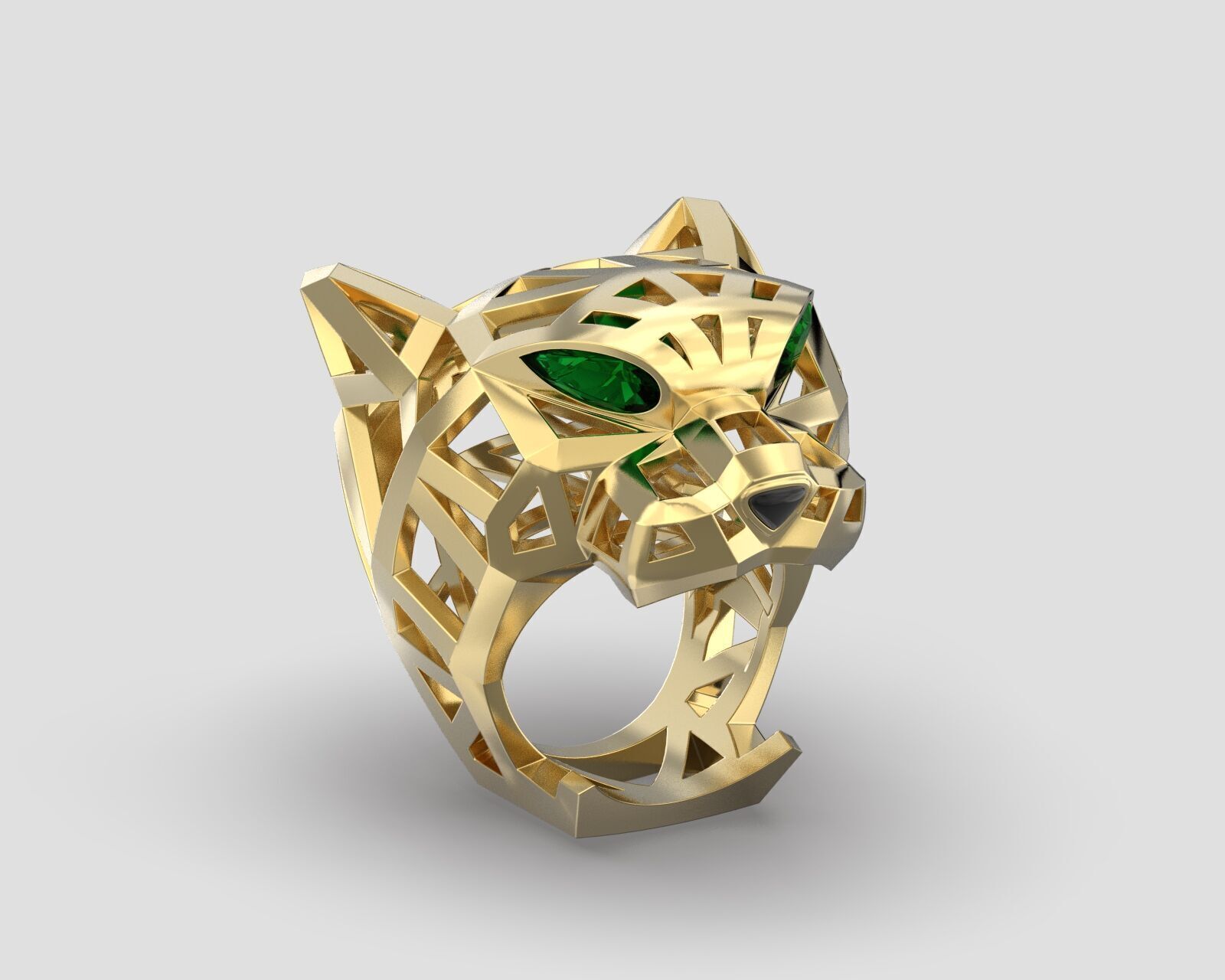 Ring head tiger 3D print model_7
