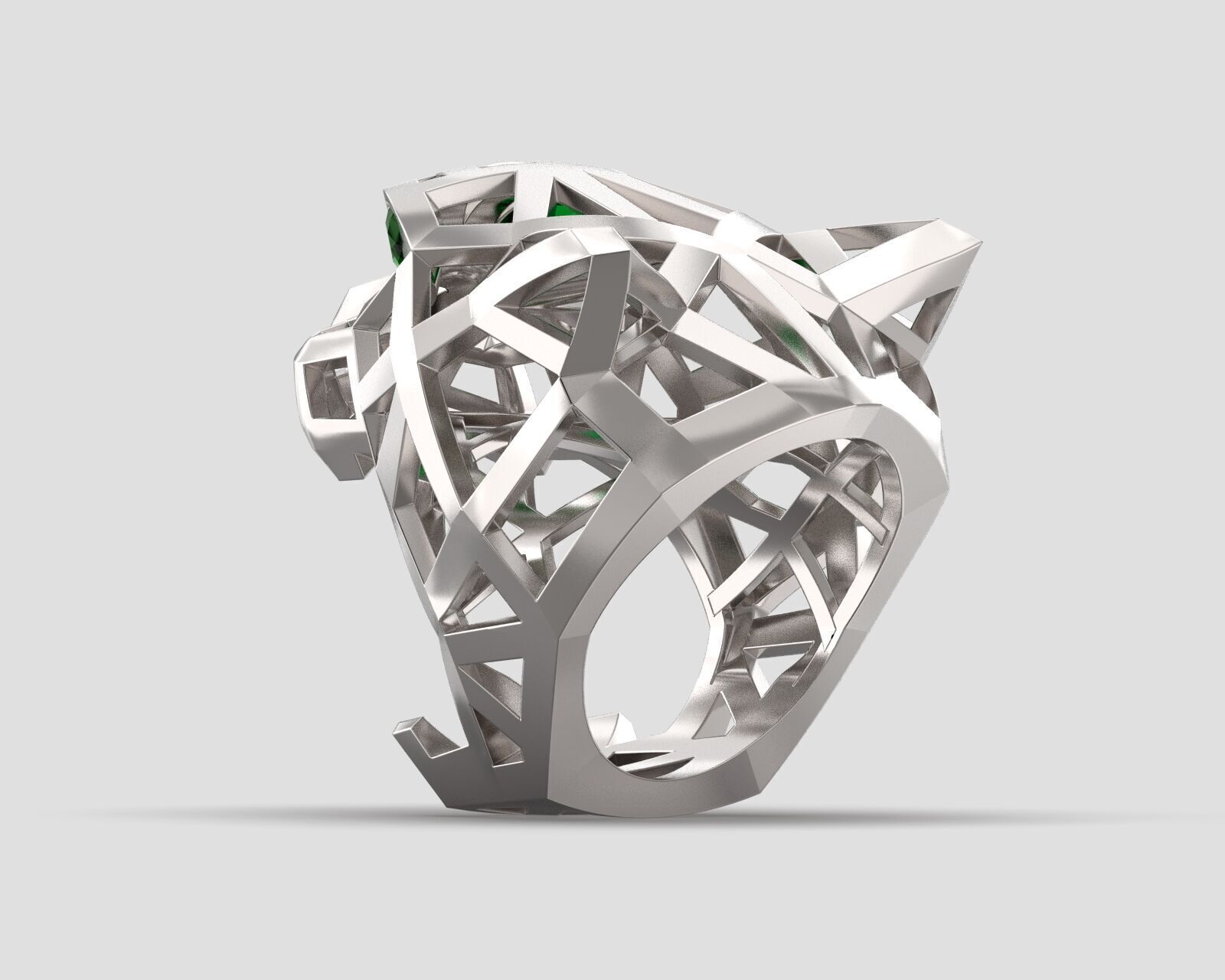 Ring head tiger 3D print model_9