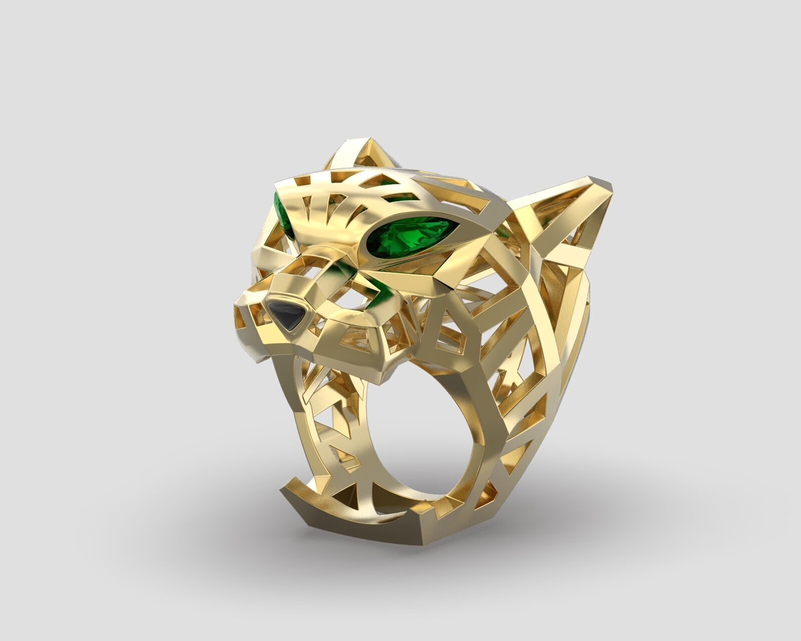 Ring head tiger 3D print model_6