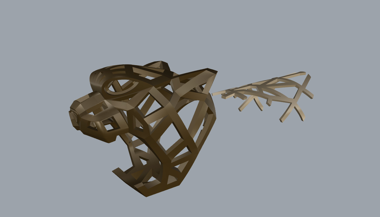 Ring head tiger 3D print model_14